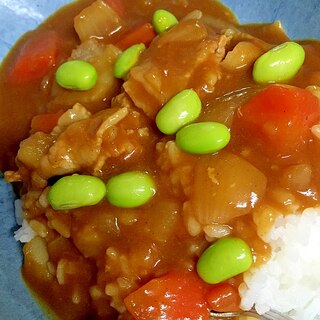 枝豆とカレー♡